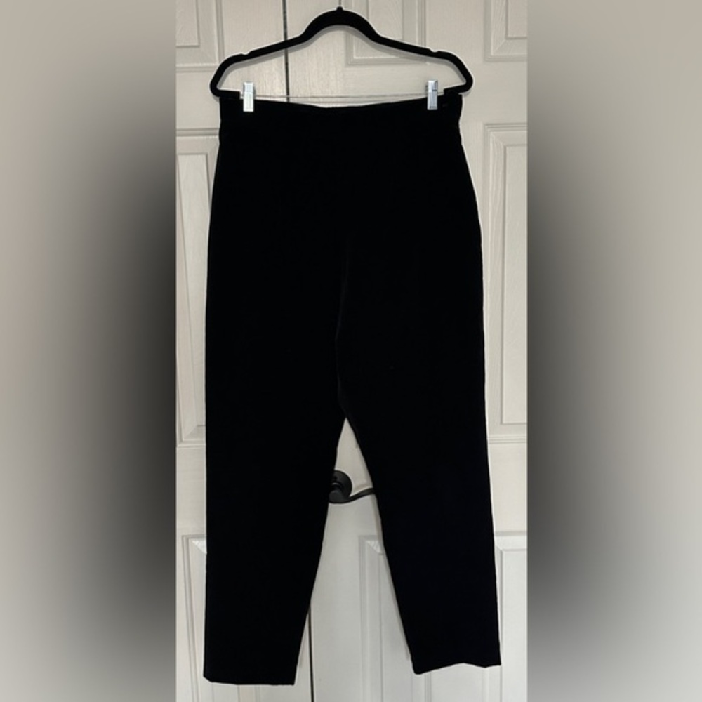 Laura Scott Black Velour Velveteen Pants Size 18 Elastic Waist